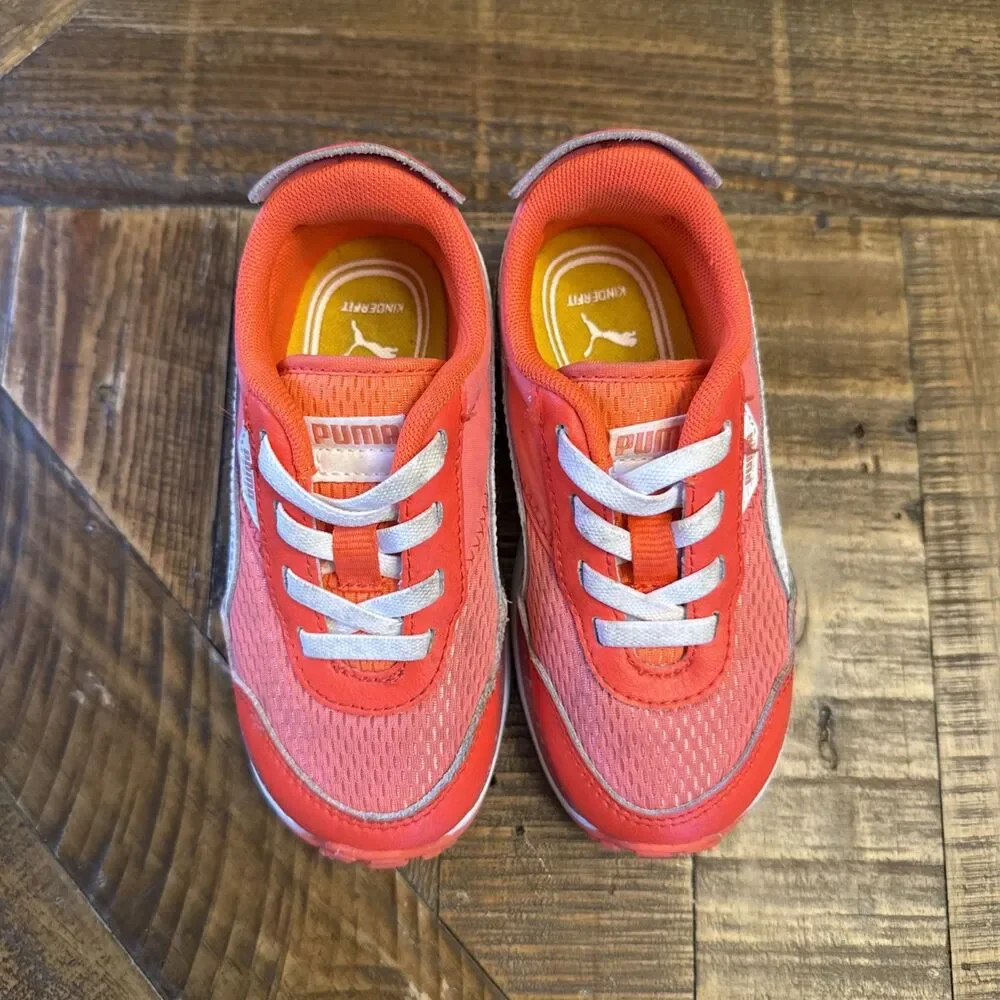 Puma 387850-01 Toddler Sneakers Size 9C Orange Pink Baby Shoes